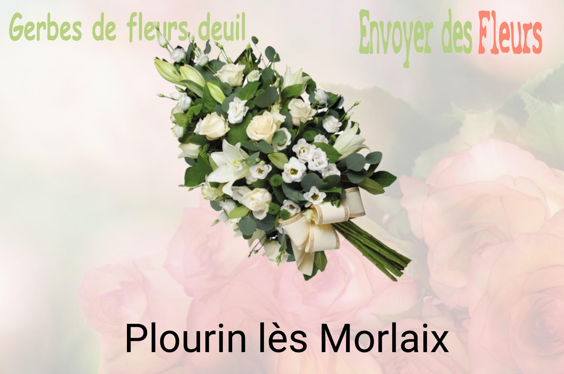 Gerbe de fleurs de deuil livrée à Plourin-lès-Morlaix